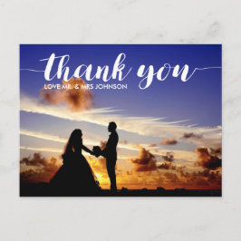 Personalizado gracias nota de la postal de la boda