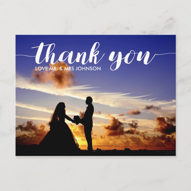 Personalizado gracias nota de la postal de la boda (Anverso)
