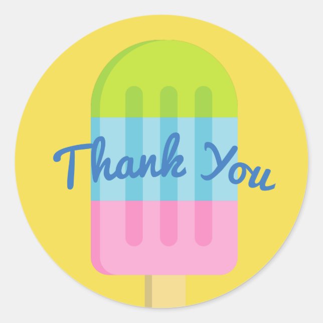 Personalizado gracias pegatinas con helado de pólv (Anverso)