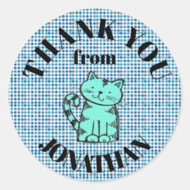 Personalizado Gracias Pegatinas - Tonos de azul