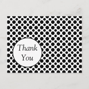 Personalizado Gracias Postal De Punto De Polka Neg