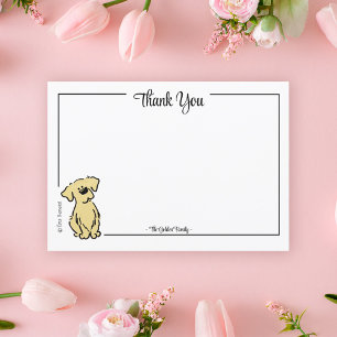 Personalizado Gracias Tarjeta De Nota De Cachorro 