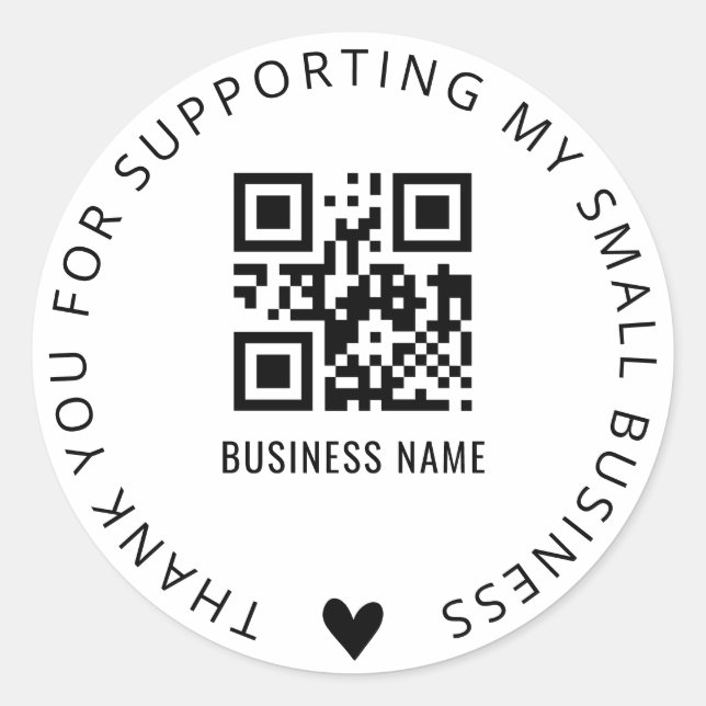 Personalizado Gracias y QR Code Pegatina empresari (Anverso)