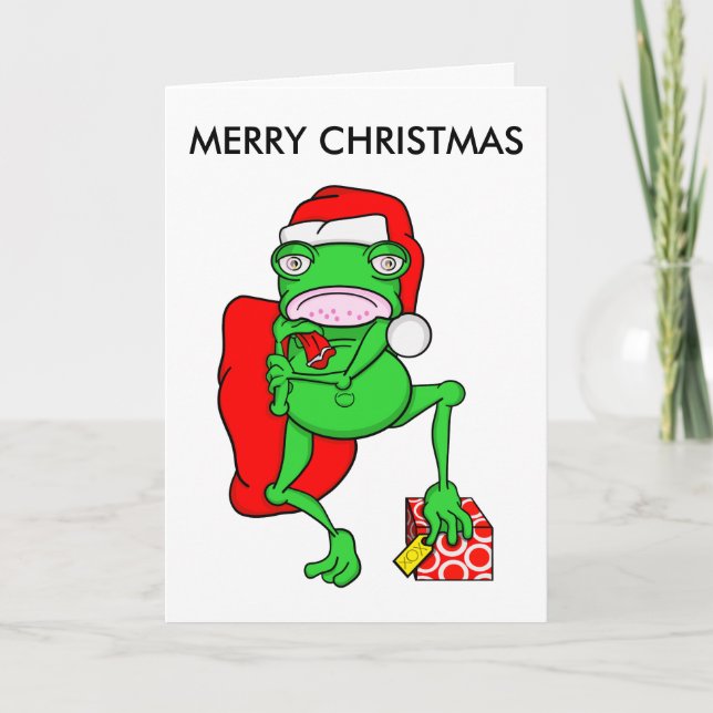 Personalizado gracioso Frog Santa Merry Navidad (Anverso)