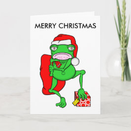 Personalizado gracioso Frog Santa Merry Navidad