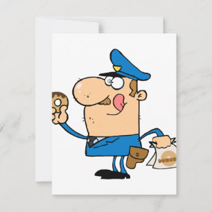 personalizado gracioso poli comiendo donuts