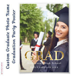 Personalizado Graduado Foto Poster del Partido de 