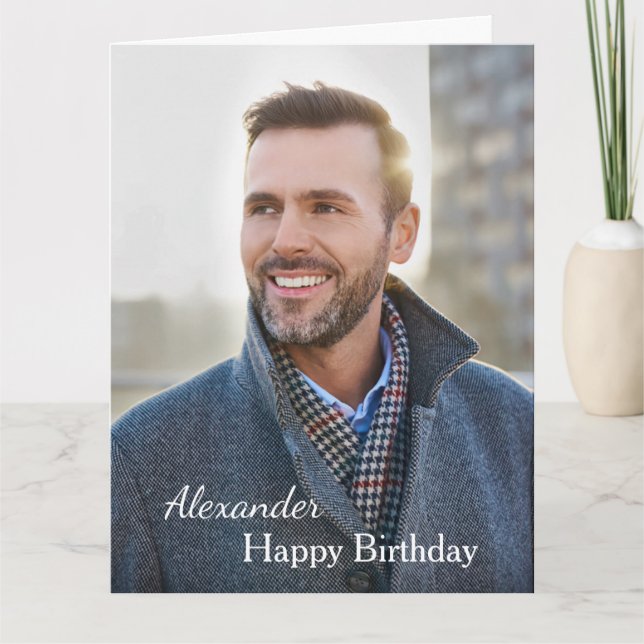 Personalizado grande de la tarjeta de cumpleaños (Anverso)