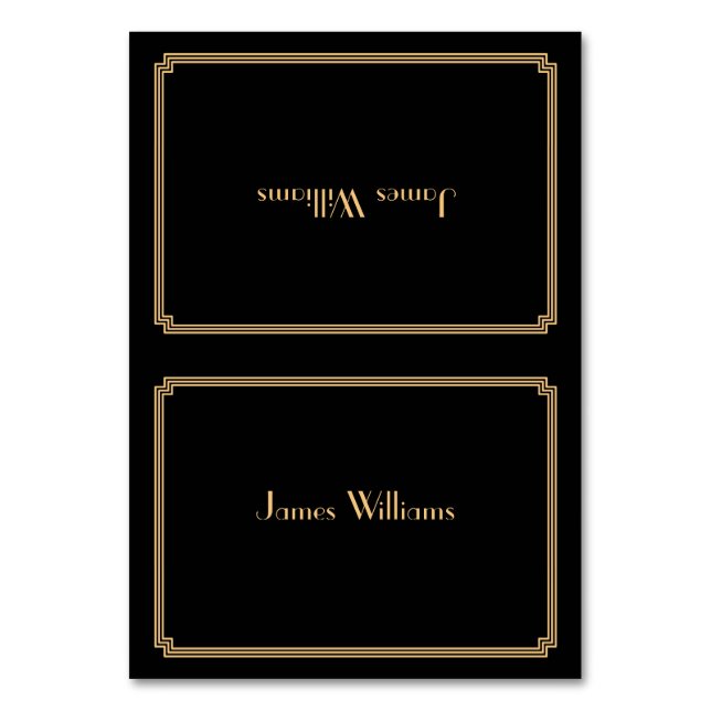 Personalizado Grandes Tarjetas Gatsby Art Deco Bla (Anverso)
