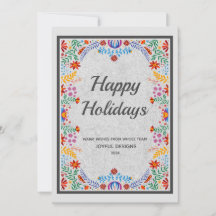 Personalizado gris tradicional tarjeta de vacacion