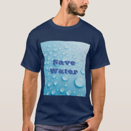 Personalizado Guardar agua Texto azul Camiseta osc