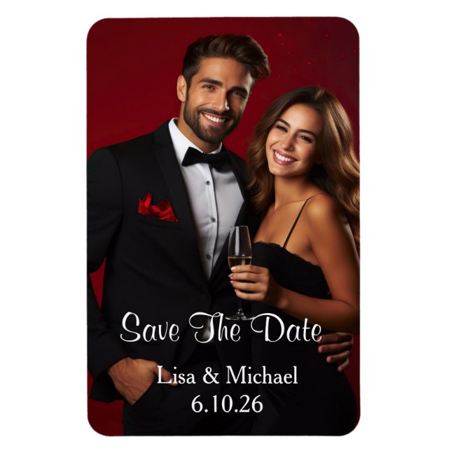 Personalizado Guardar El Imán De Fecha (Vertical)