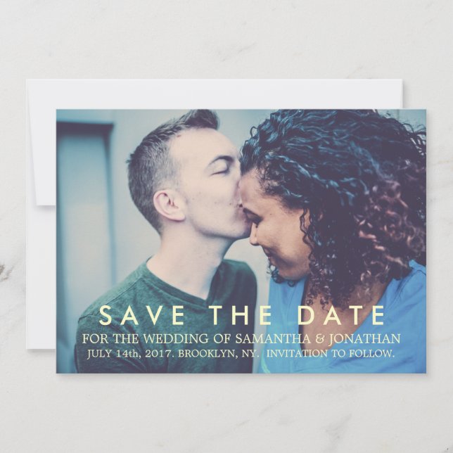 Personalizado Guardar la tarjeta Boda moderna de f (Anverso)