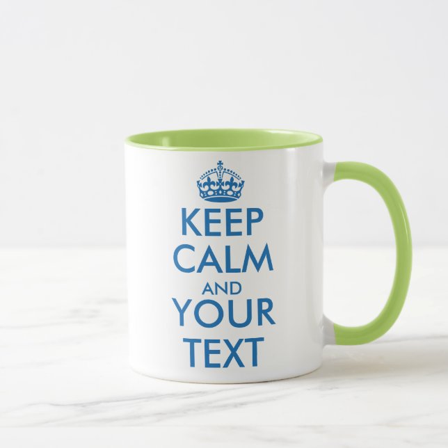 Personalizado guarde la calma y su taza del texto (Derecha)