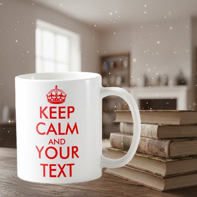 Personalizado guarde la calma y sus tazas de café (fun coffee mug)
