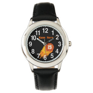 Personalizado Guay flamando relojes de baloncesto 