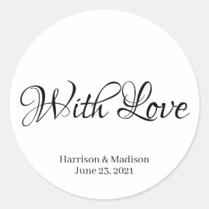 Personalizado guión texto Boda regalo pegatinas de
