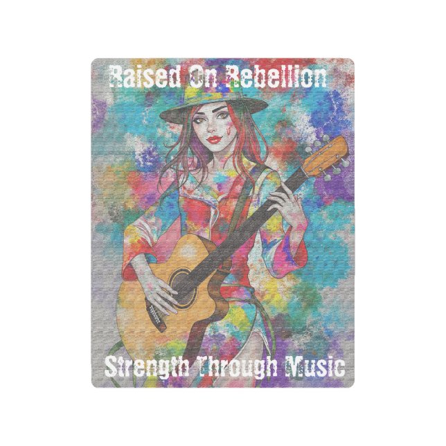 Personalizado Guitarista Arte Metalizado Inspirado (Anverso)