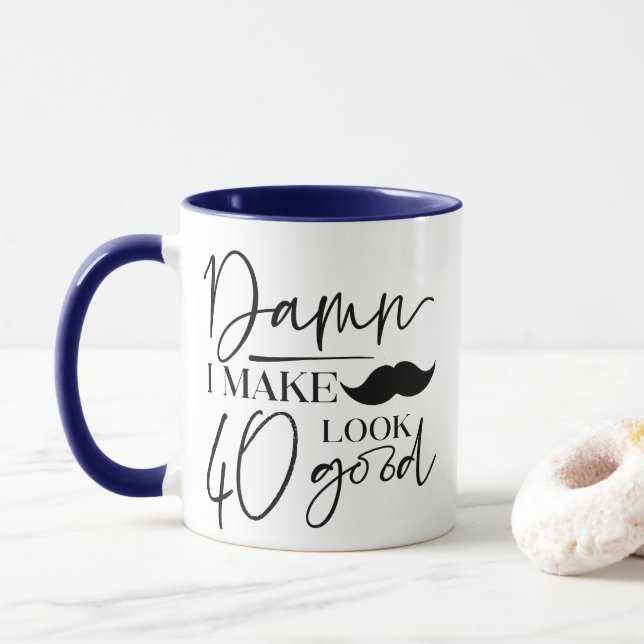 Personalizado hago que 40 luzcan buenas tazas de c (Con donut)