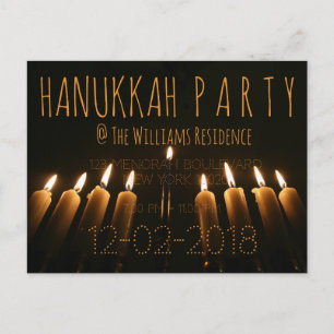 Personalizado Hanukkah Party Invitación Menorah Ca