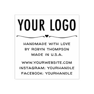 Personalizado hecho a mano con sello de goma de am