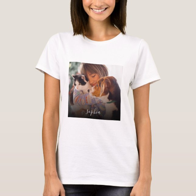 Personalizado hecho - Añadir foto y camiseta de te (Anverso)