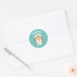 Personalizado hedgehog enfermera gracias sello par