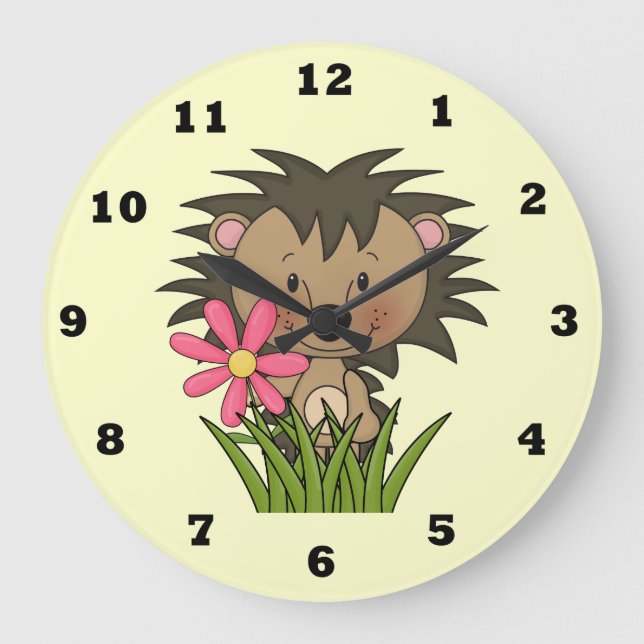 Personalizado Hedgehog reloj de pared para niños (Anverso)