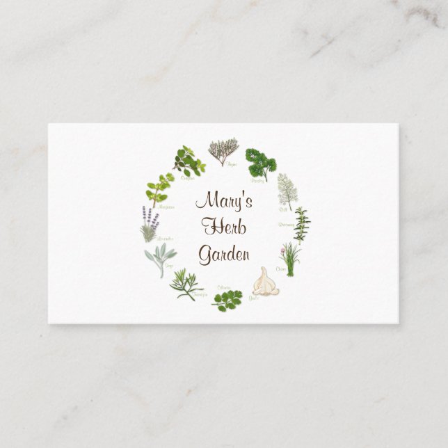 Personalizado Herb Garden Tarjeta de visita (Anverso)