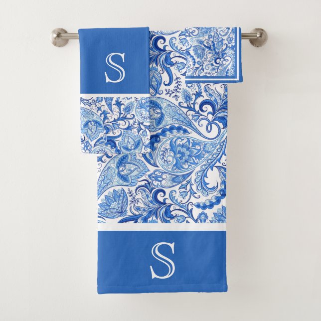 Personalizado Hermoso Patrón de Paisley Floral Azu (In situ)