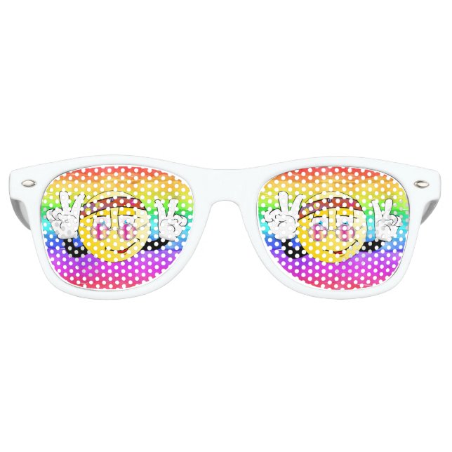Personalizado Hippie Emoji Fiesta gafas de sol (Anverso)
