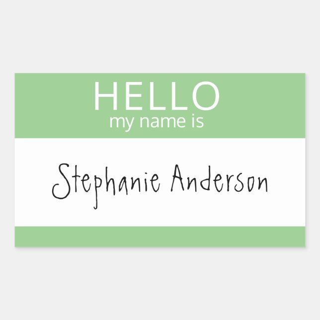 Personalizado HOLA Mi Nombre Es Pegatina (Anverso)