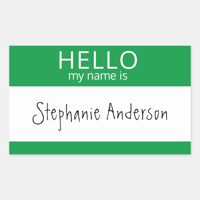 Personalizado HOLA Mi Nombre Es Pegatina (Anverso)