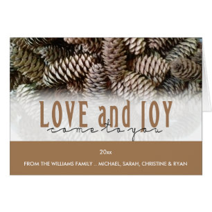 Personalizado Holiday Love and Joy Pine Cone