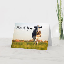 Personalizado Holstein Cow Gracias Tarjeta 5x7