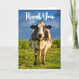 Personalizado Holstein Cow Tarjeta de agradecimien