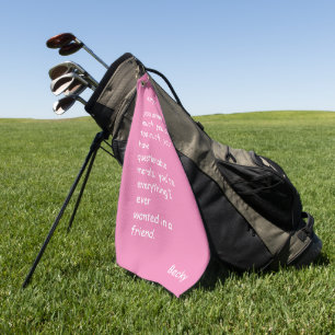Personalizado Hot Pink Funny Friend Toalla de Golf