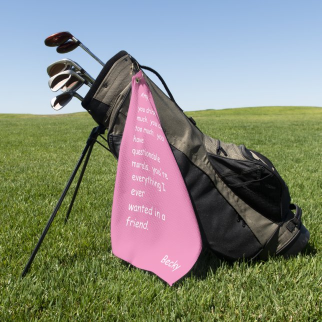 Personalizado Hot Pink Funny Friend Toalla de Golf (Verde)