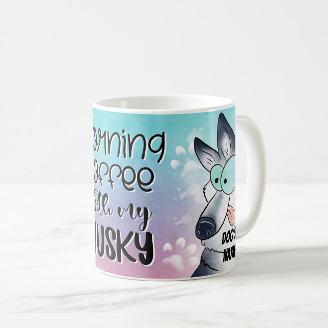Personalizado Husky Perro Mascota Café Mug, Copa (Anverso derecho)