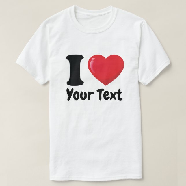 Personalizado I Heart Shirt, Amo la camiseta (Diseño del anverso)