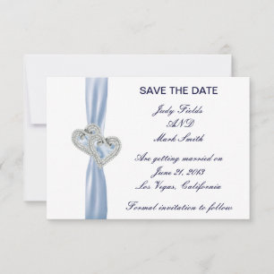 Personalizado Ice Blue Hearts Guardar La Tarjeta D
