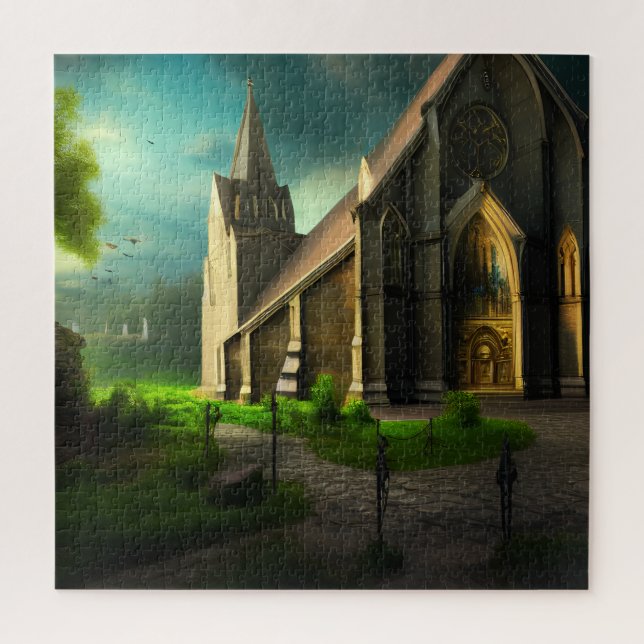 Personalizado Iglesia Fantasía Art 02 rompecabezas (Vertical)
