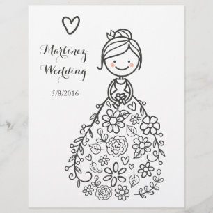 Personalizado Ilustración Boda Página Coloración d