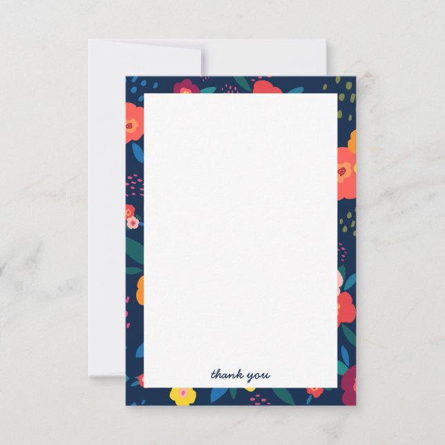 Personalizado Ilustracion Floral Gracias tarjeta e (Anverso)