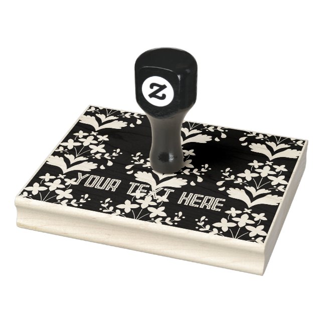 Personalizado Imagen de flor texto Sello de arte d (Sello)