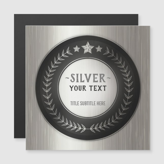 PERSONALIZADO IMPRIMIR DIY MEDAL Silver Champion E (Anverso/Reverso)