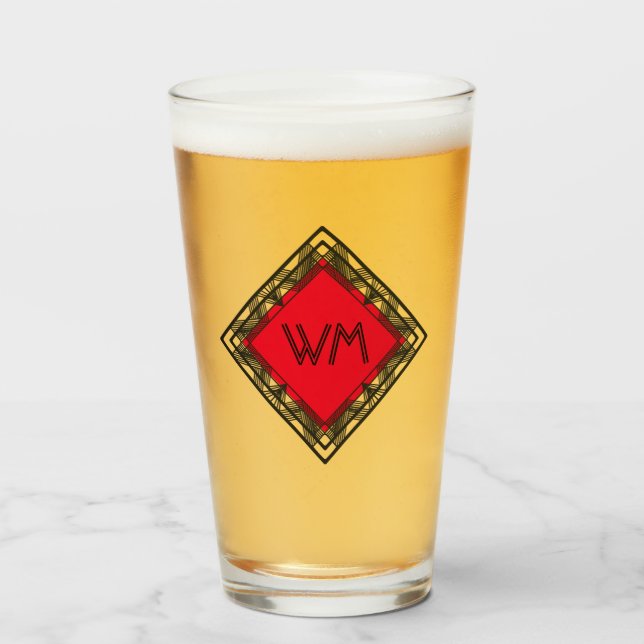 Personalizado Iniciales Elegante Manly Moda Roja N (Anverso (lleno))