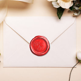 Personalizado Iniciales Rojo Retro Sello de Wax Fa