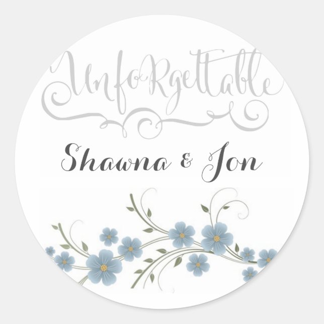 Personalizado Inolvidable Pegatinas De Bodas (Anverso)