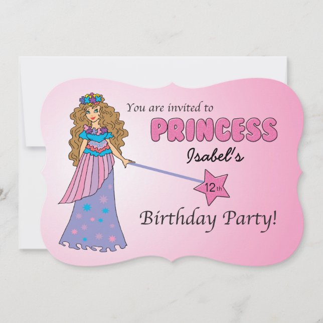 PERSONALIZADO Invitación a cumpleaños Princesa Ros (Anverso)